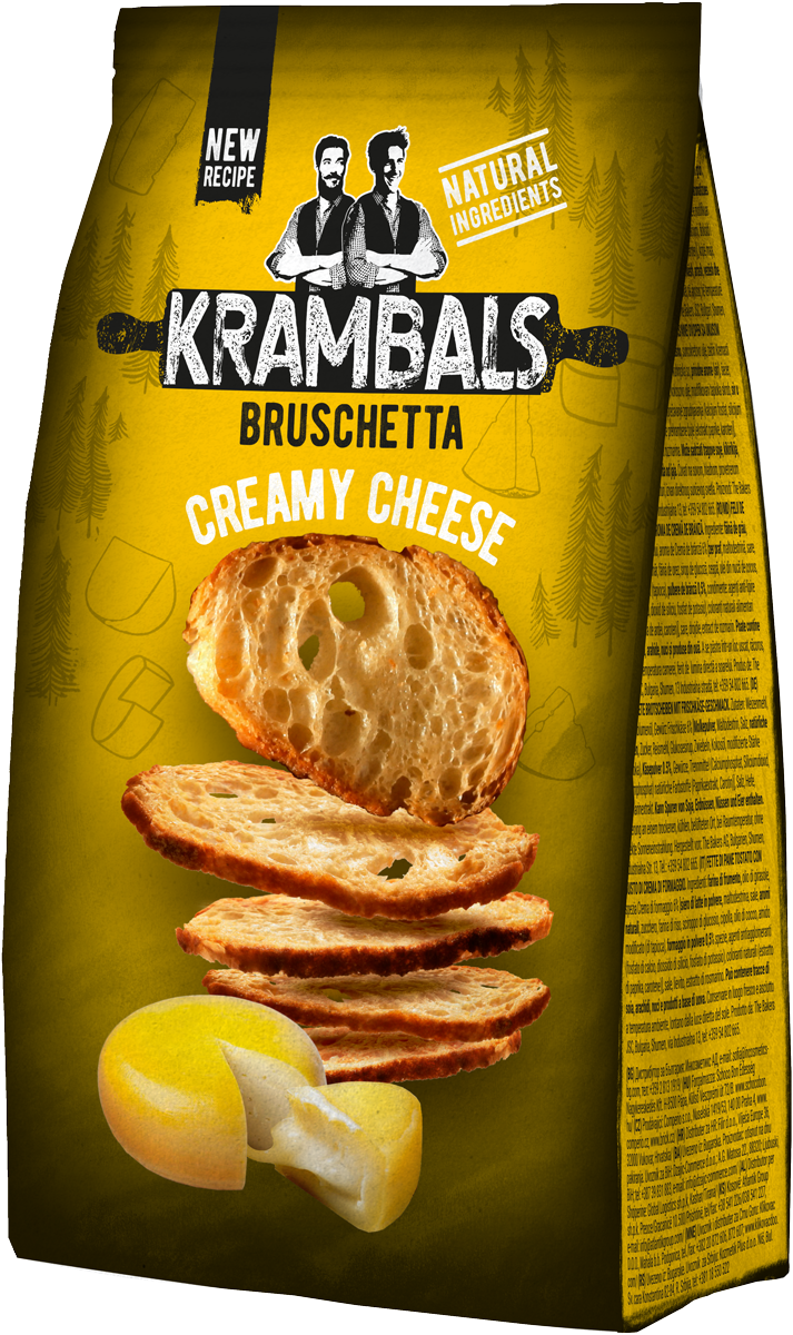 Krambals Bruschetta tuorejuustonmakuiset paahdetut leipäviipaleet 70g